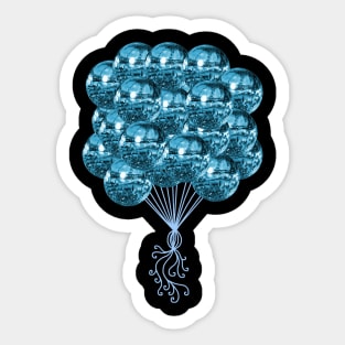 Boogie Blue Disco Ball Balloons Sticker